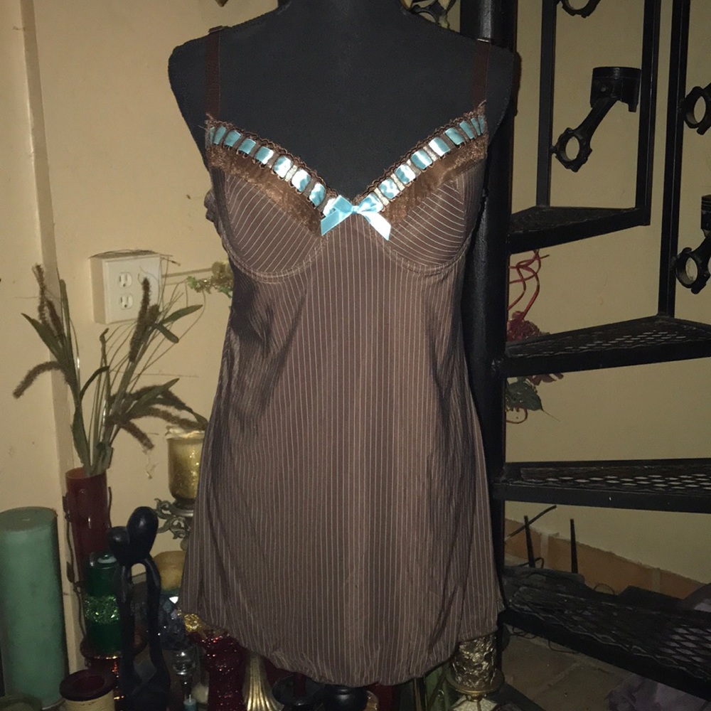 Rampage Brown Chemise Slip Lingerie Plus Size 1X
